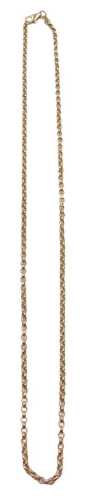 A belcher link neck chain, on a lobster claw clasp, yellow metal stamped Italy, 52cm long, 4.9g.