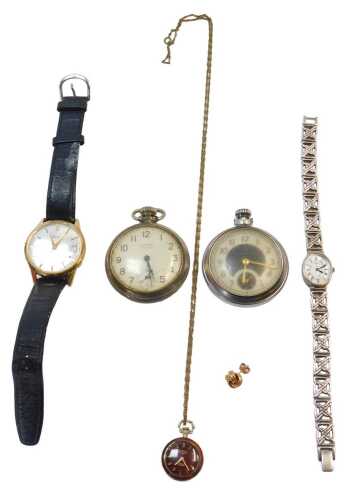 Jewellery and watches, comprising a Rotary Elite silver lady's wristwatch, 41.5g all in, an...