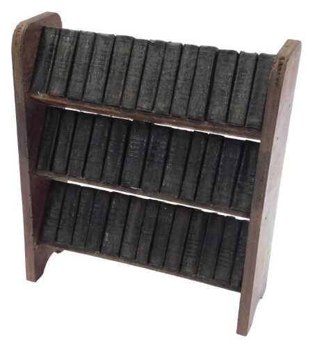 Miniature complete works of Shakespeare, each bound in black canvas, published by Andersons of...