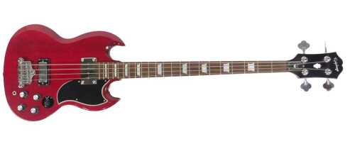 An Epiphone EB35Q long scale bass guitar, manufactured February 2006 in Korea, with rosewood and...