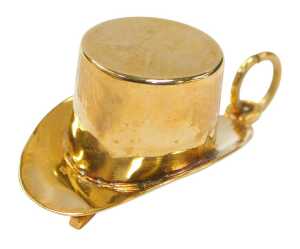 A 9ct gold top hat charm, 1.5g.