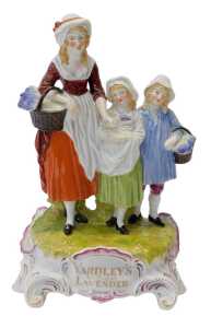 A Yardley's Old English Lavender pottery advertising figure group, 31cm high.