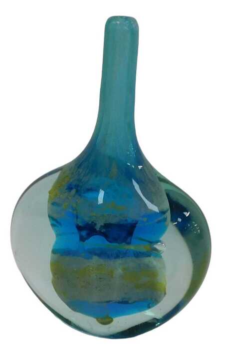 A Mdina cut ice lollipop glass vase, designed by Michael Harris, etched mark, 21cm high.