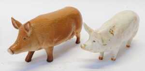 Two Beswick pigs, comprising CH Wall Queen and CH Wall Champion Boy, together with two Royal... - 2