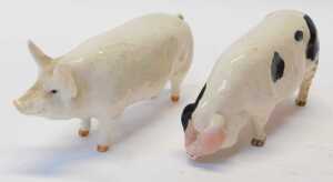 Two Beswick pigs, comprising CH Wall Queen and CH Wall Champion Boy, together with two Royal... - 3