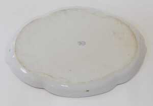 A Herend porcelain tray, decorated with two pink bow handles and floral sprays, within a basket... - 2