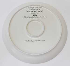A Poole pottery Primrose Poole 1588 charger, painted by Karen Hickisson, from a ship drawn by... - 2