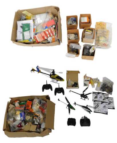 An E-Flite Heli Blade 400 model plane, together with further planes, controllers, and model...