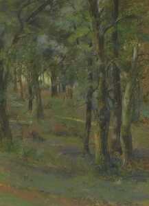 Kewdsick (20thC). Woodland scene, pastel, unsigned, partially attributed verso, 37cm x 27cm.