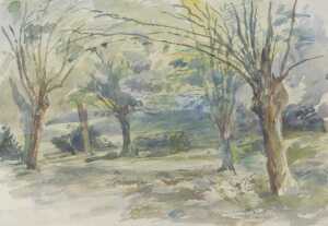 20thC School. Woodland scene, watercolour, unsigned, 19cm x 25cm.