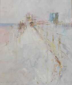 Leslie Goodwin (1929-2022). Pier Entrance February 1973, oil on canvas, signed, attributed verso,...