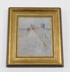 Leslie Goodwin (1929-2022). Pier Entrance February 1973, oil on canvas, signed, attributed verso,... - 2