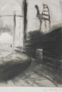 Nicholas Richards (20thC). Industrial scene, artist proof, signed and dated (19)84, 26cm x 17cm.