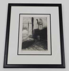 Nicholas Richards (20thC). Industrial scene, artist proof, signed and dated (19)84, 26cm x 17cm. - 2