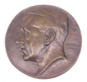After Arthur Loewenthal (Loewental). JWF Hill, plaque portrait facing dexter, 17cm diameter, Turner (John T) Arthur Immanuel Loewental (7 copies), and several folders of research and correspondence. - 2