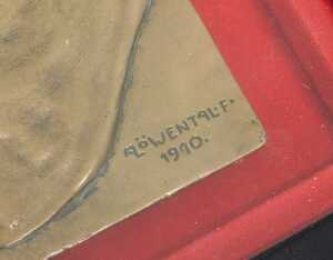Arthur Emmanuel Loewenthal (Loewental 1879-1964). Plaque of a lady, full profile, probably... - 3