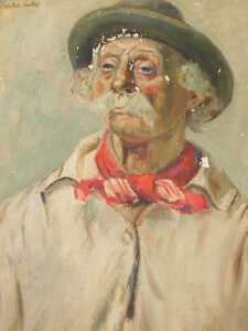 Walton Smith (19thC/20thC). Head and shoulders portrait of a farmer, oil on board, signed, 73cm...