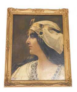 Grotouska (19thC/20thC). Melba as Aida, oil on card, signed, 54cm x 42cm. Label verso, Lincoln... - 2