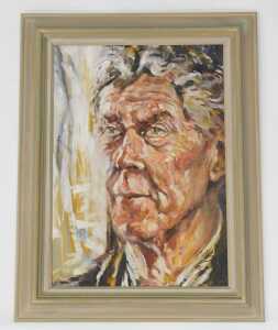Mike Helmy (20thC). Portrait of a gentleman, head profile, oil on board, signed and dated (19)95,... - 2