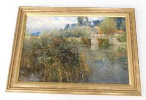 John Whitehead (20thC School). River millpool, with kingfisher in the foreground, oil on canvas,... - 2