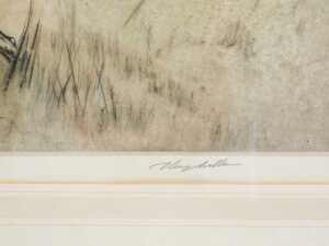 Henry Wilkinson (1921-2011). Pointers in a landscape, artist signed limited edition etching,... - 4