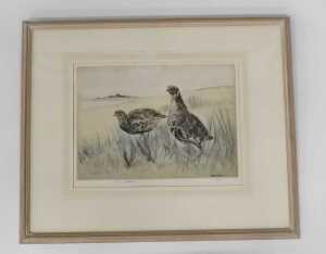 Henry Wilkinson (1921-2011). A pair of grouse in a clearing, artist signed limited edition... - 2