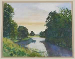 Alan Turner (20thC). The Teviot near Ancrum Evening, watercolour, signed and dated 1983, label... - 3