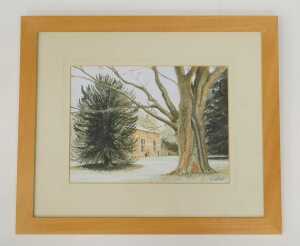 Rosemary Surfleet. Oakham Old School, watercolour, signed, labelled verso, 23cm x 28cm. - 3