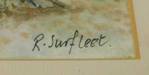 Rosemary Surfleet. Oakham Old School, watercolour, signed, labelled verso, 23cm x 28cm. - 4