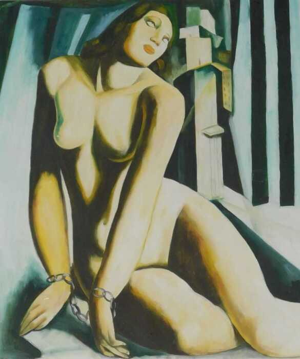 After De Lempicka. Andromeda The Slave, on canvas, 61cm x 52cm.