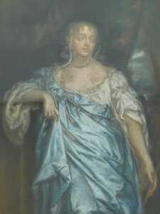 After Sir Peter Lely. Portrait of Lady Henrietta Hayward, pastel, 60cm x 45cm. 
Label verso,...