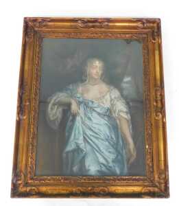 After Sir Peter Lely. Portrait of Lady Henrietta Hayward, pastel, 60cm x 45cm. 
Label verso,... - 2