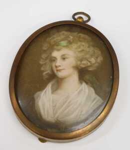 Five 19thC School miniatures, comprising After Sir Thomas Lawrence. Lady Blessington, profile,... - 6