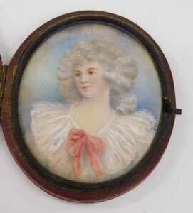 Five 19thC School miniatures, comprising After Sir Thomas Lawrence. Lady Blessington, profile,... - 11