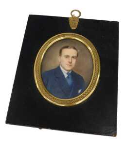 Attributed to Frederick Boyd Waters (1879-1967). Portrait of a gentleman wearing suit, quarter...