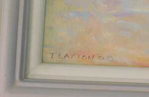 Ian Layton (b.1953). Rail to steps Venice, oil on canvas, signed and titled verso, 49cm x 39cm. - 3