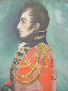 19thC English School. Portrait reputed to be General Walker in uniform facing dexter, gouache on...