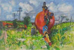 Rigby Graham (1931-2015). Hillam Slurry Slave Stoke Dry 578 Model, watercolour, signed, titled...
