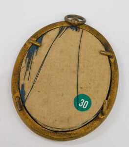 19thC English School. Portrait of a gentleman, quarter profile, gouache on ivory, unsigned, 5cm... - 2