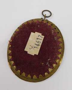 Early 20thC Continental School. Figure of a lady wearing blue dress, portrait miniature, gouache... - 2