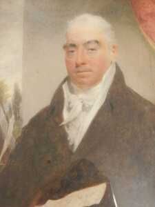 19thC English School. Portrait of a gentleman seated, quarter profile, wearing jacket, unsigned,...