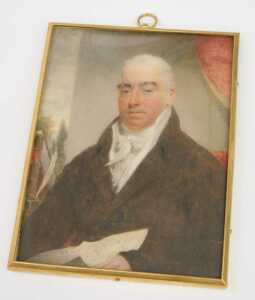 19thC English School. Portrait of a gentleman seated, quarter profile, wearing jacket, unsigned,... - 2