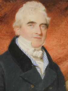 After Ross (John J Halford). Portrait miniature, quarter profile, gouache on ivory, titled verso,...