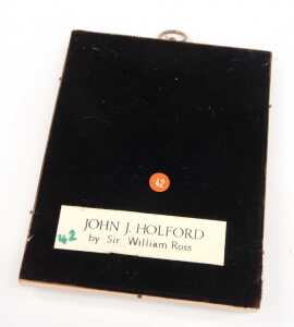After Ross (John J Halford). Portrait miniature, quarter profile, gouache on ivory, titled verso,... - 3