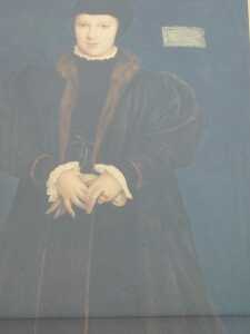 After Holbein. The Duchess of Milan, mixed media, various labels verso, Stapleton Martin, part...