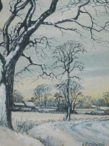Eric L Littlewood (b.1930). Snow scene I, near north Kelsey, watercolour, signed, attributed verso.