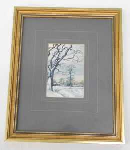 Eric L Littlewood (b.1930). Snow scene I, near north Kelsey, watercolour, signed, attributed verso. - 2
