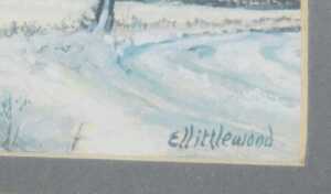 Eric L Littlewood (b.1930). Snow scene I, near north Kelsey, watercolour, signed, attributed verso. - 3