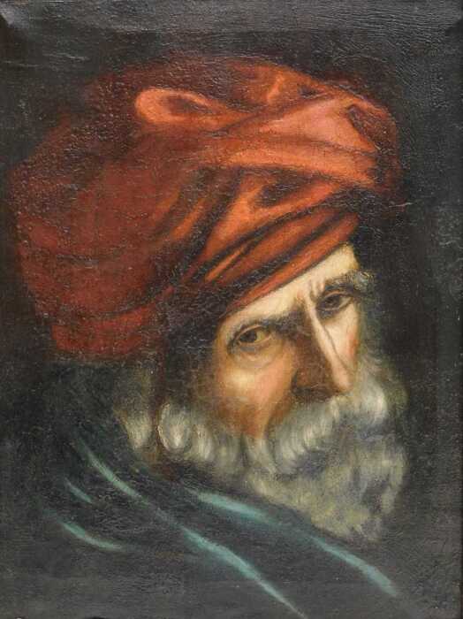 19thC School. Portrait of a bearded gentleman, oil on canvas, written verso Mr Aston Singeon...