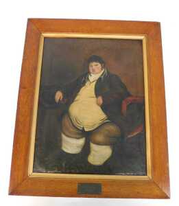 19thC English School. Portrait of Daniel Lambert (1770-1809), oil on canvas, titled to the mount,... - 2